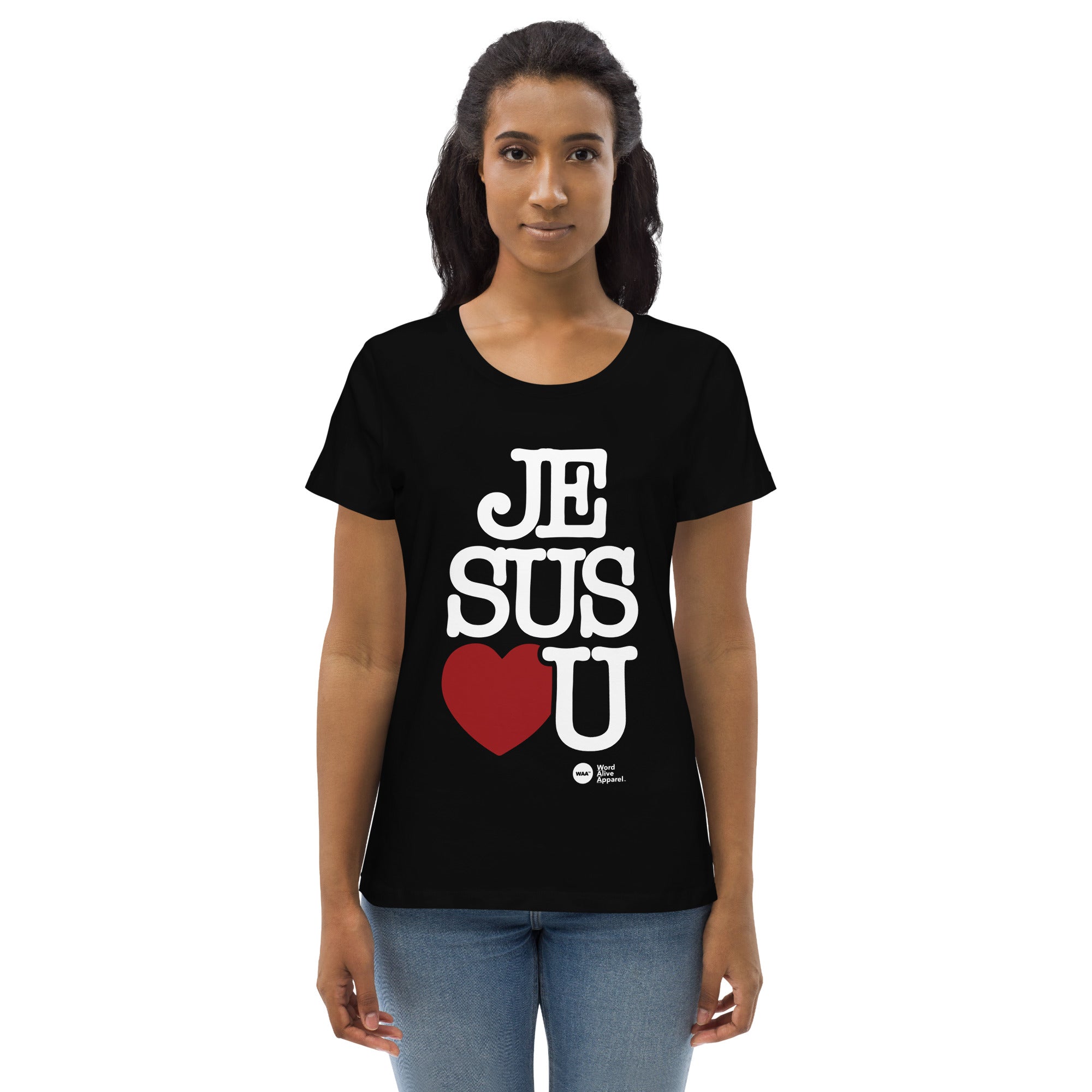 Jesus Love's U Ladies Fitted Tee