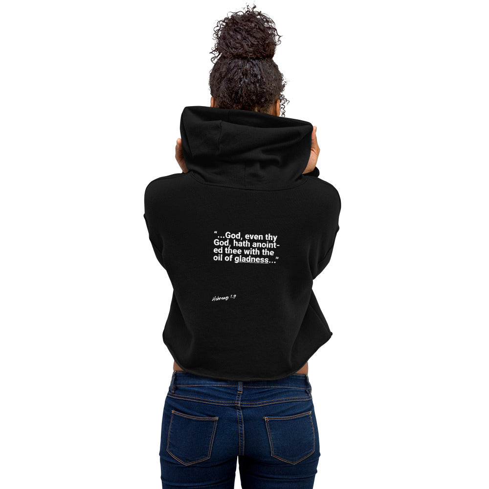 Made Me Glad Ladies Christian Crop Top Hoodie